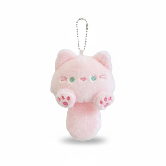 Cute Pink Cat Plush Charm - Soft Mini Bag Charm With Ball Chain For Accessories & Gifts