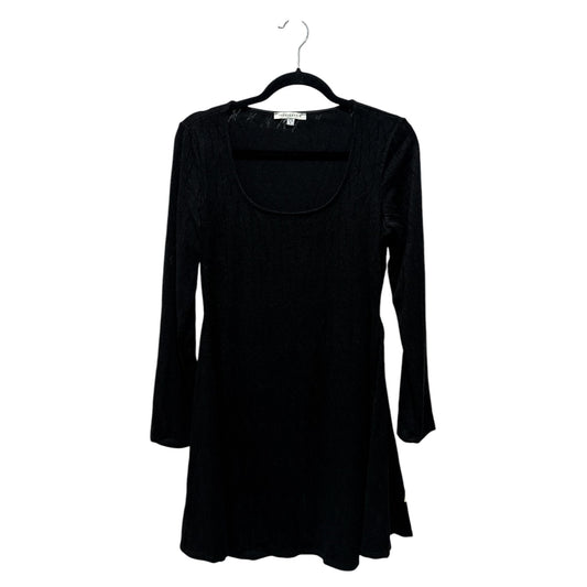 Tash + Sophie Black Long Sleeve Scoop Neck Knit Dress L Made In USA