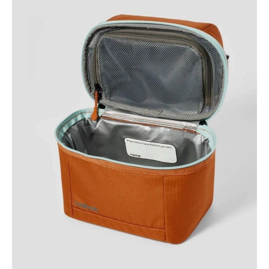 Embark Insulated Lunch Bag With Adjustable Strap & Zip Closure In Orange & Aqua