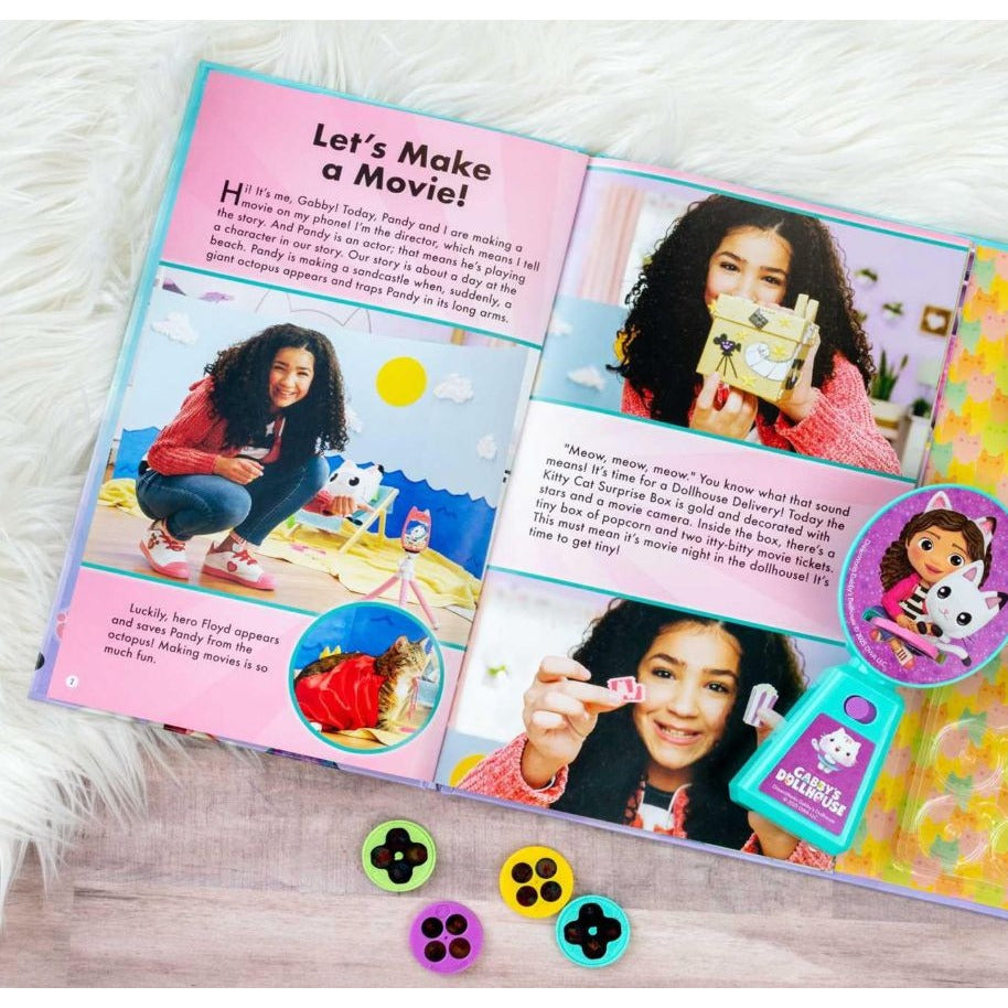 Gabbys Dollhouse Movie Theater Storybook & Projector With 3 Stories & 5 Discs Featuring 20 Images