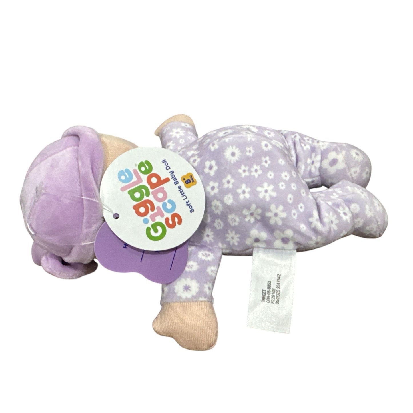 Giggle Scape Soft Little Baby Doll Lavender Floral Pajamas Plush Toy
