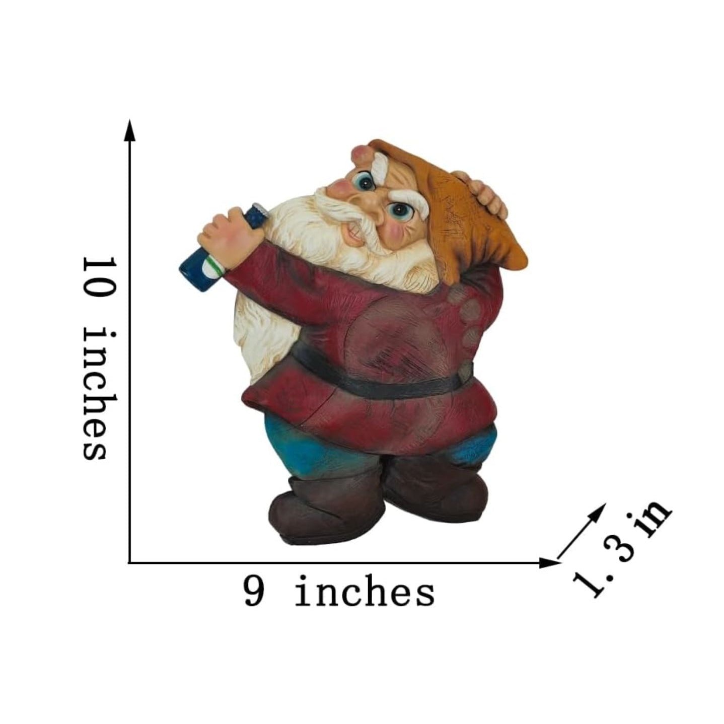 Set of 2 Garden Gnome Decor for Outside-10 High X 9" Wide Stepping Stone-Lying Dwarf Statue Gets Stomped with Footprint, Unique Funny Patio