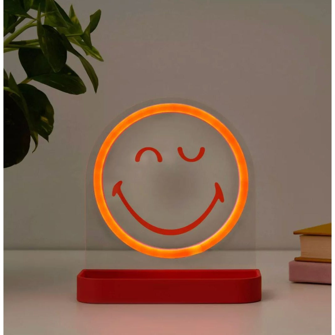SmileyWorld LED Light-Up Desk Tray With USB Power - Red & Orange