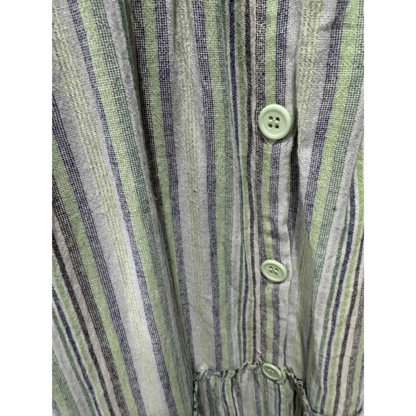 Striped Sleeveless Maxi Dress With Tiered Design By Stitchdrop In Green & White XL