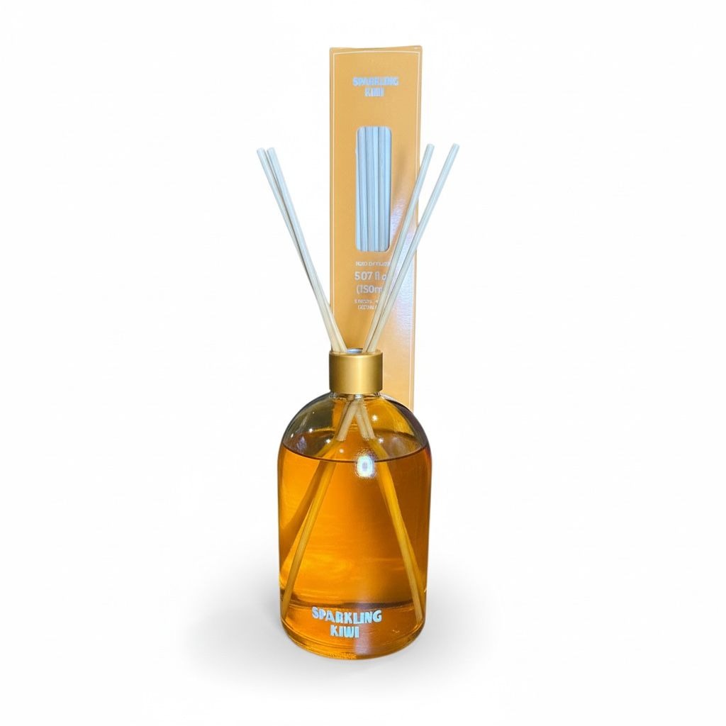 Sparkling Kiwi Reed Diffuser With 5 Reeds 5.07 Fl Oz (150ml) - Refreshing Home Fragrance