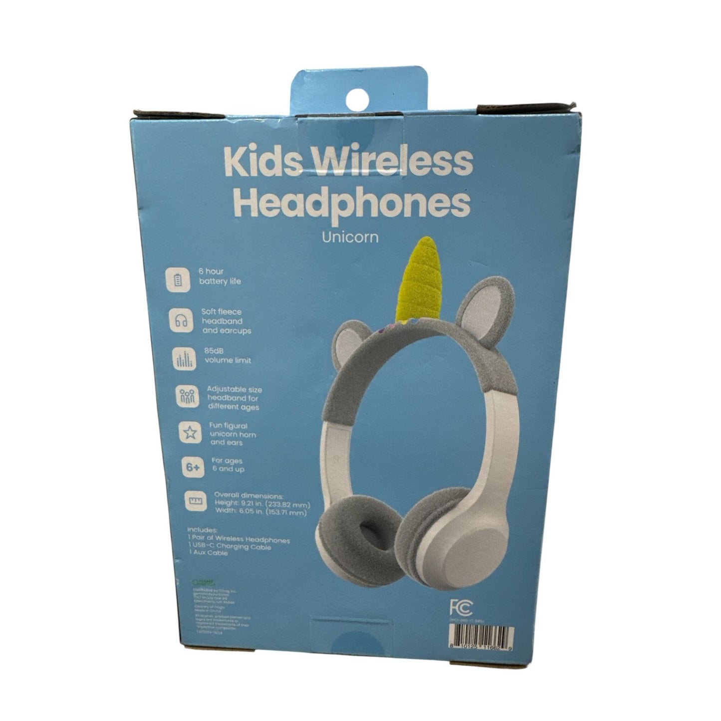 Kids Wireless Headphones Unicorn With Adjustable Headband & Soft Fleece Earcups For Ages 6+ 6-Hour Battery Life