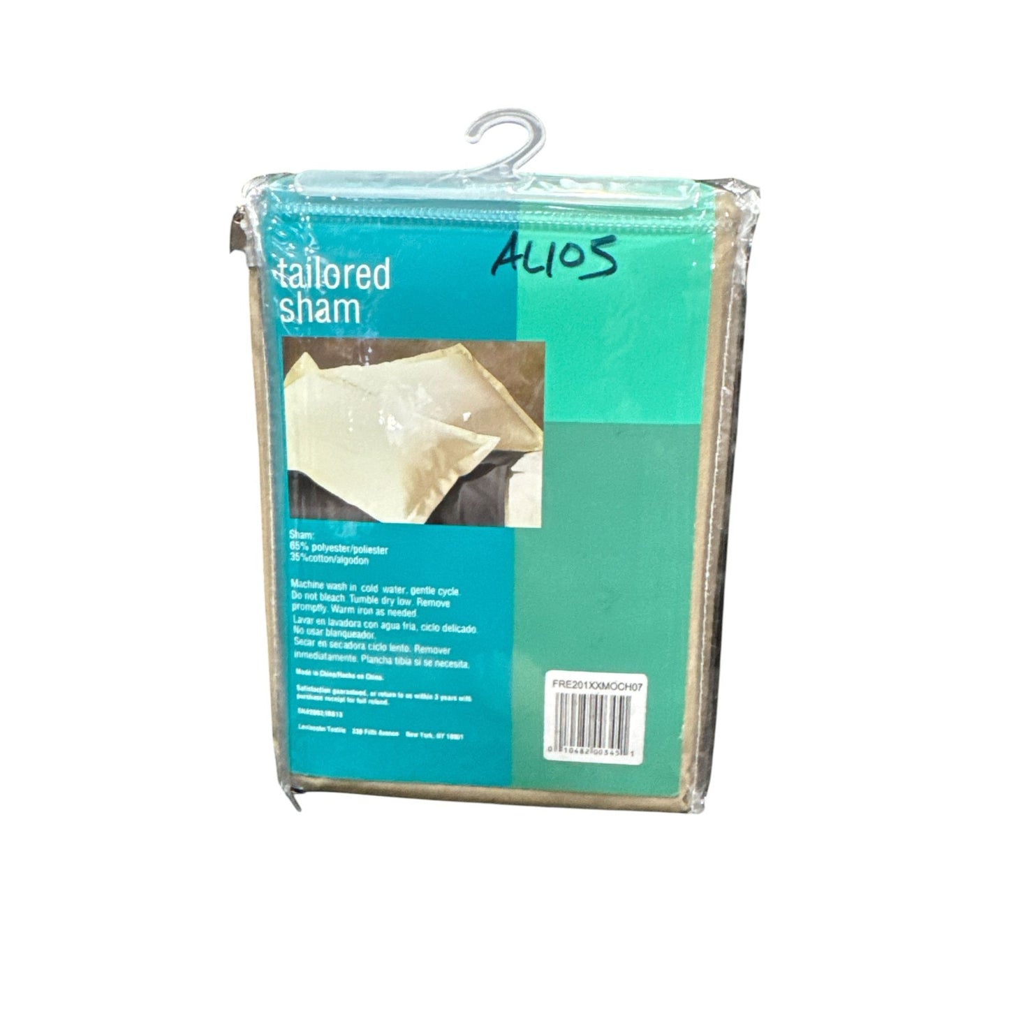Fresh Ideas Tailored Sham Beige Standard 65% Polyester 35% Cotton 1pcs.