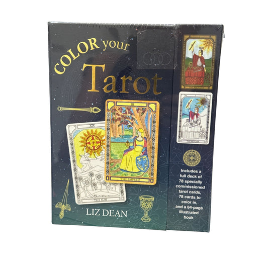 Color Your Tarot By Liz Dean - 78 Tarot Cards To Color & 64-Page Guidebook Set