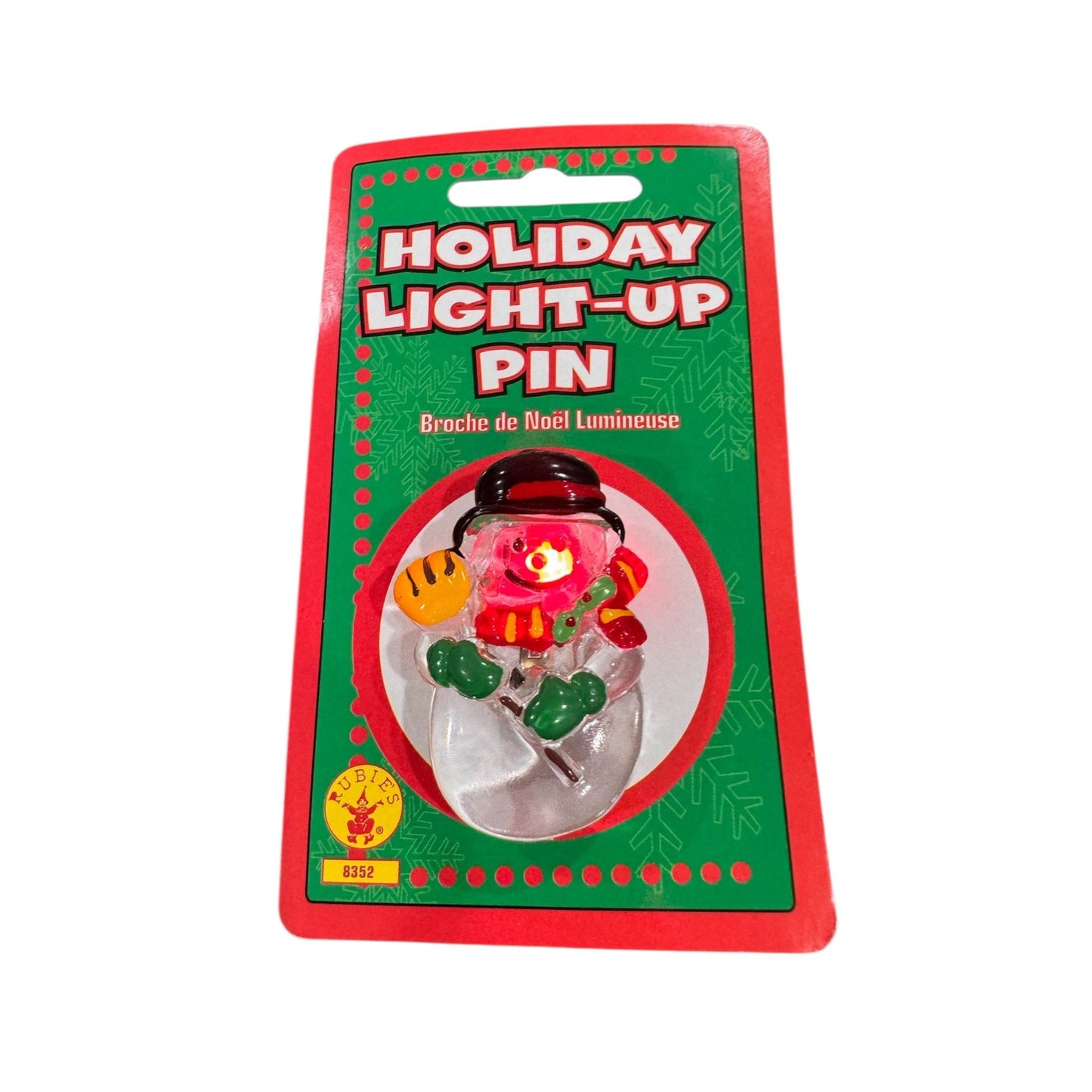 Holiday Light-Up Pin Set Of 2 Snowman & Wreath Design By Rubies Costume Co.