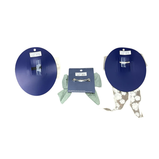 Set Of 3 Women's Hair Bows - Satin, Mesh & Cotton