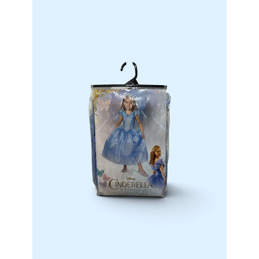 Disney Cinderella Kids Costume Size S 4-6X Blue Sparkle Dress Disguise Brand