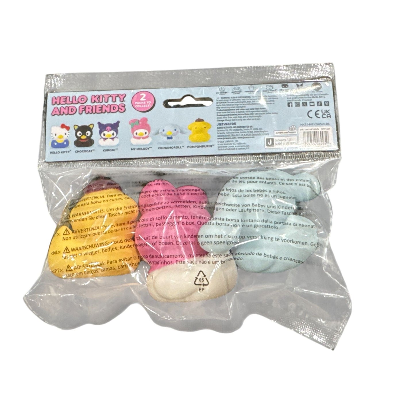 Hello Kitty & Friends Duckz Bath Toy 3-Pack My Melody, Cinnamoroll, & PomPomPurin