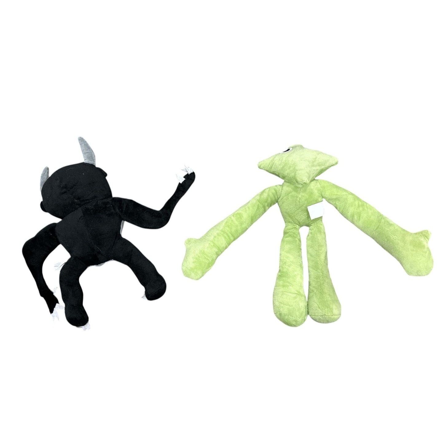 Monster & Alien Plush Toy Set - Black & Green Soft Stuffed Animals For Kids Play Or Collectible Gift