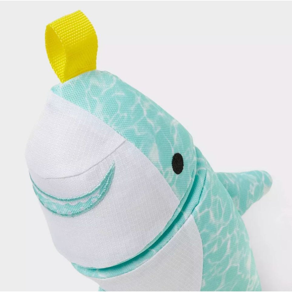 Sun Squad Shark Dog Toy For Gentle Play Floats Made For Cuddlers Teal & White
