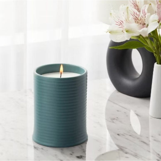 Threshold 14oz Ceramic Ribbed Jar Candle Jade Waters