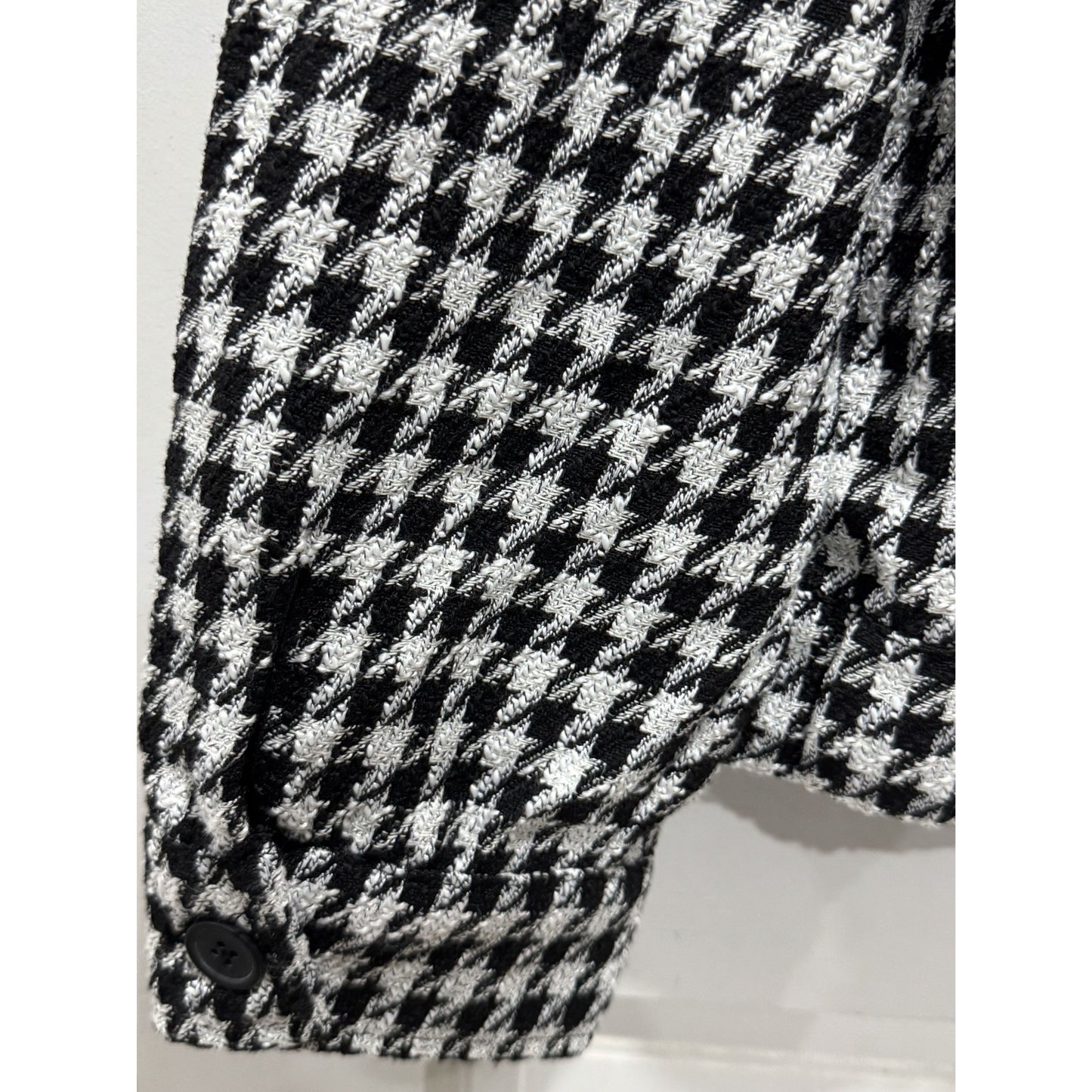 Sanctuary Women's Houndstooth Jacket In Black & White Button-Up Size M Wool Blend Crafted & Tailored