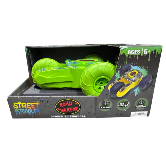 Road Warrior Street Scribbler 3-Wheel RC Stunt Car 2.4GHz 360° Rotation Remote Control Toy Ages 6+