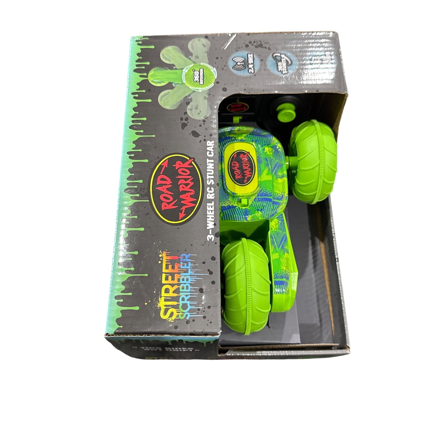 Road Warrior Street Scribbler 3-Wheel RC Stunt Car 2.4GHz 360° Rotation Remote Control Toy Ages 6+