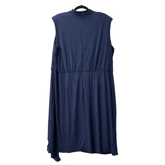 London Times Plus Size Women's Draped-Front Sheath Blue Dress 20W