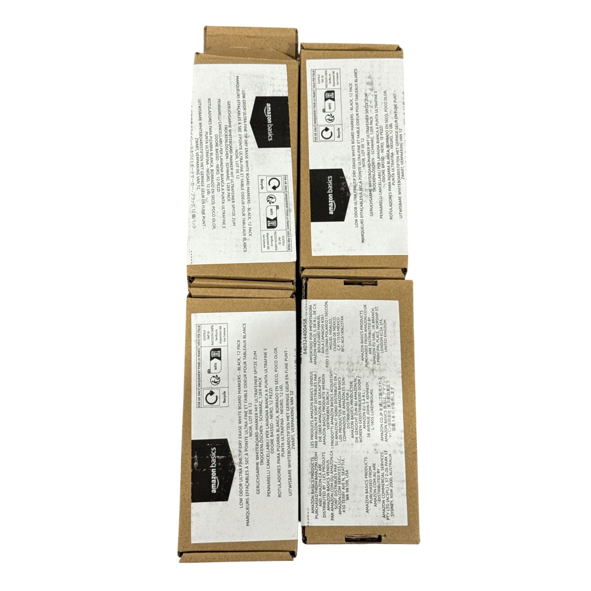 Amazon Basics Dry Erase Markers Ultra Fine Tip Black (4 Boxes of 12)