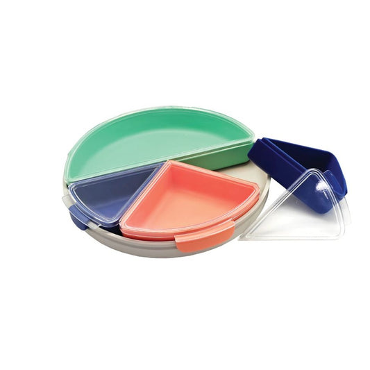 Infantino ModPlate Modular Divided Feeding Plate With Lids For 6M+ Dishwasher & Microwave Safe