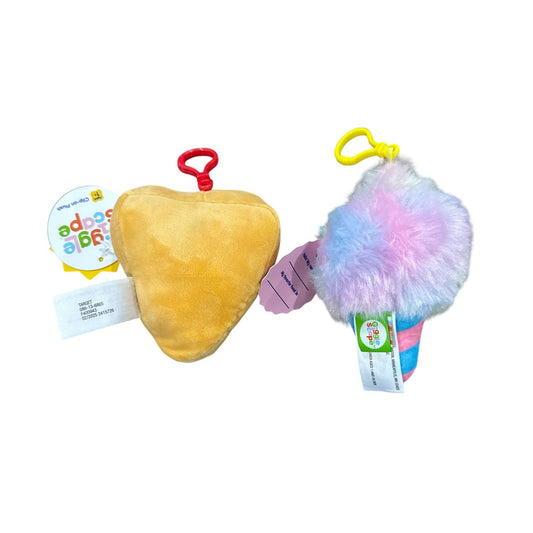Giggle Scope Pizza & Cotton Candy Clip-On Plush Toys Set