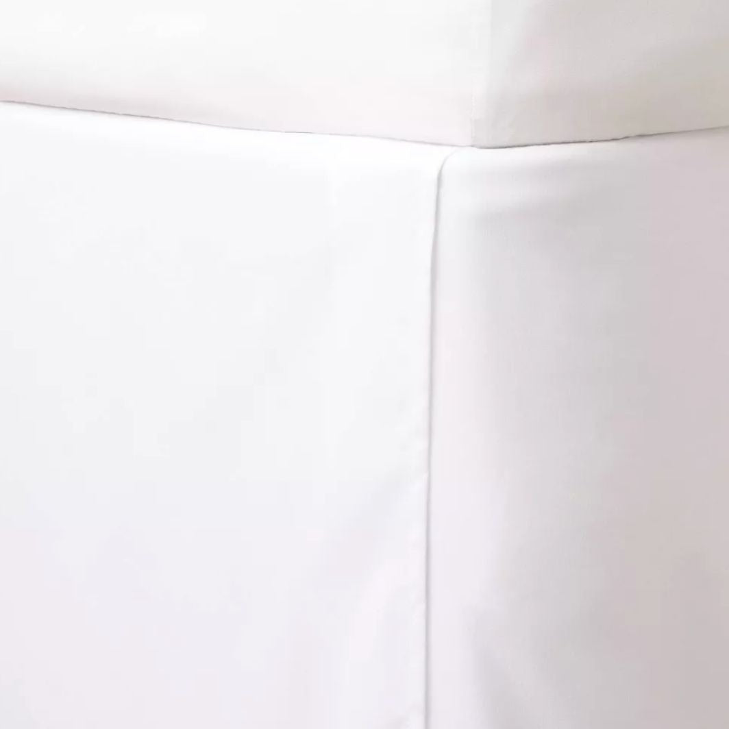 Extra Long White Dorm Room Bedskirt XL Twin 32" Drop Brushed Microfiber Machine Washable Room Essentials