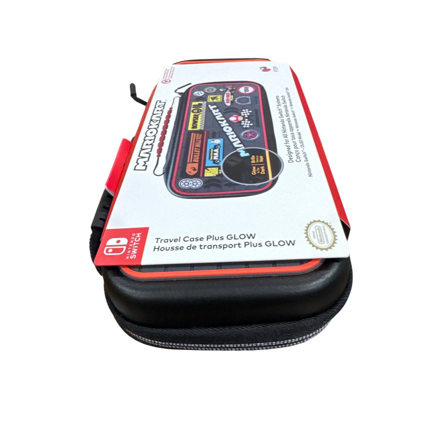 Mario Kart Nintendo Switch Travel Case Plus Glow Protective Hard Shell Glow-In-The-Dark Design Fits OLED & Lite Models