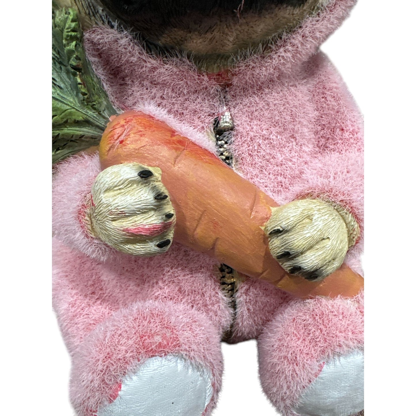 Humane Society Pink Easter Bunny Suit Pug Dog With Carrot Statue Figurine New
