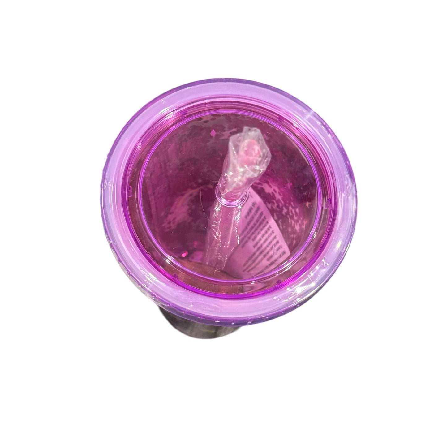 Hello Kitty Glitter Tumbler With Straw 32oz BPA-Free Pink Hearts & Stars Pattern