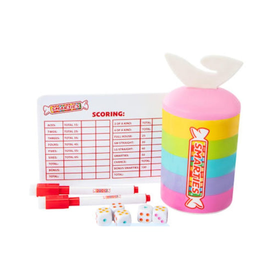 Smarties Dice Rollers Board Game Ages 6+ Strategy & Probability Game For 2-4 Players Includes Dice & Accessories