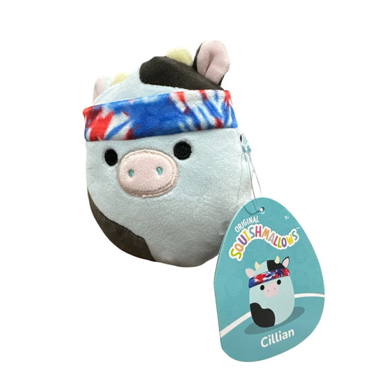 Original Squishmallows Cillian Cow Plush 5" With Tie-Dye Headband Soft Toy Collectible