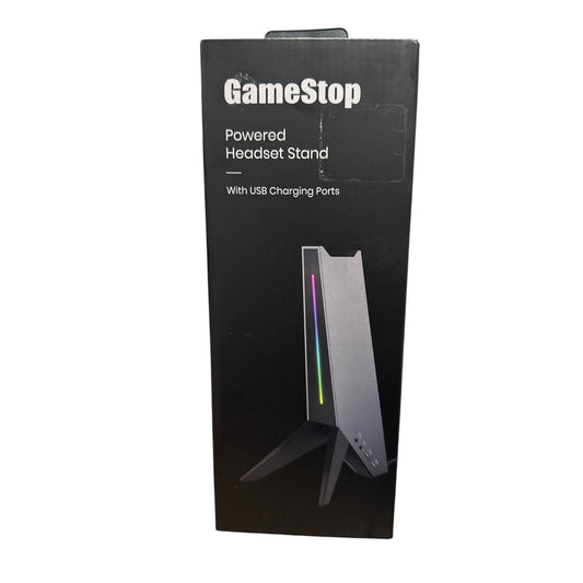 GameStop Powered Headset Stand With USB Charging Ports & RGB Light Bar For PC/Mac
