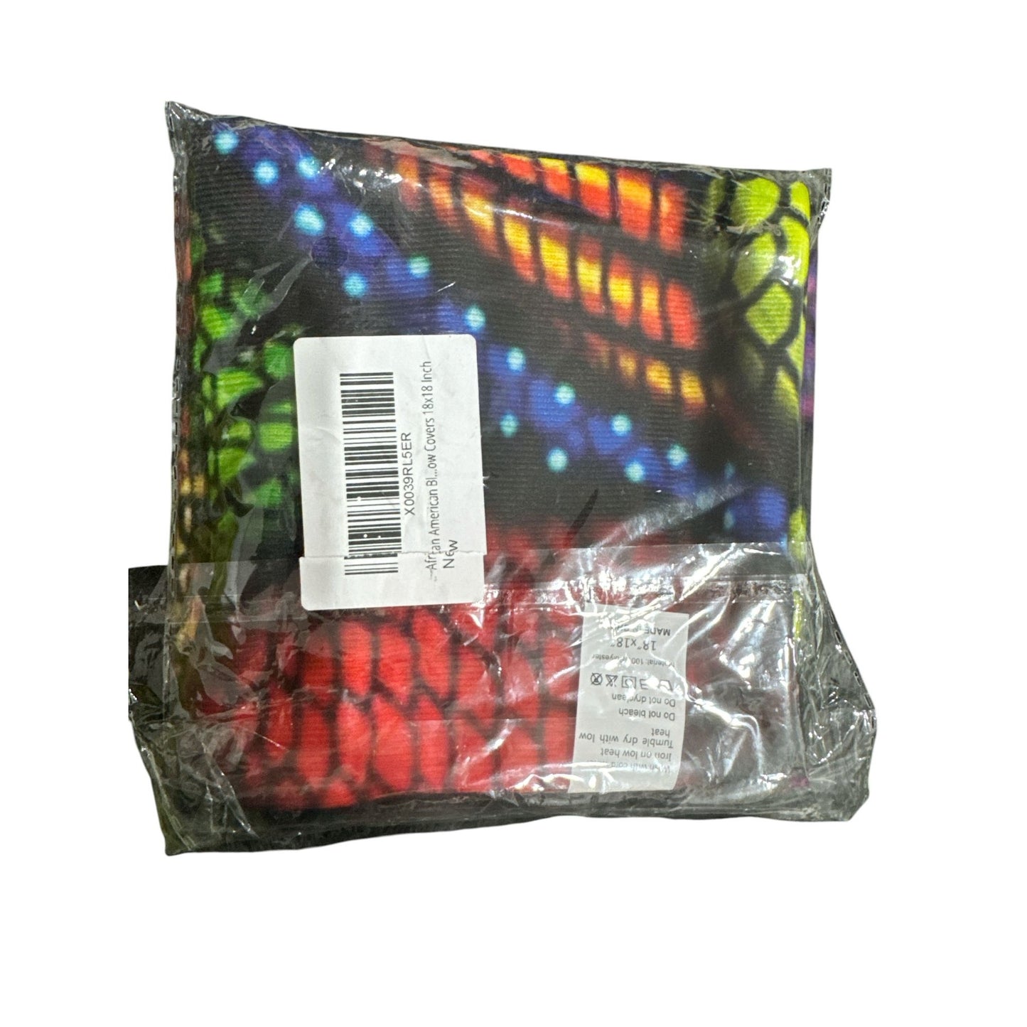 African American Art Pillow Cover 18x18 Inches Vibrant Multicolor Design Decorative Throw Cushion Case