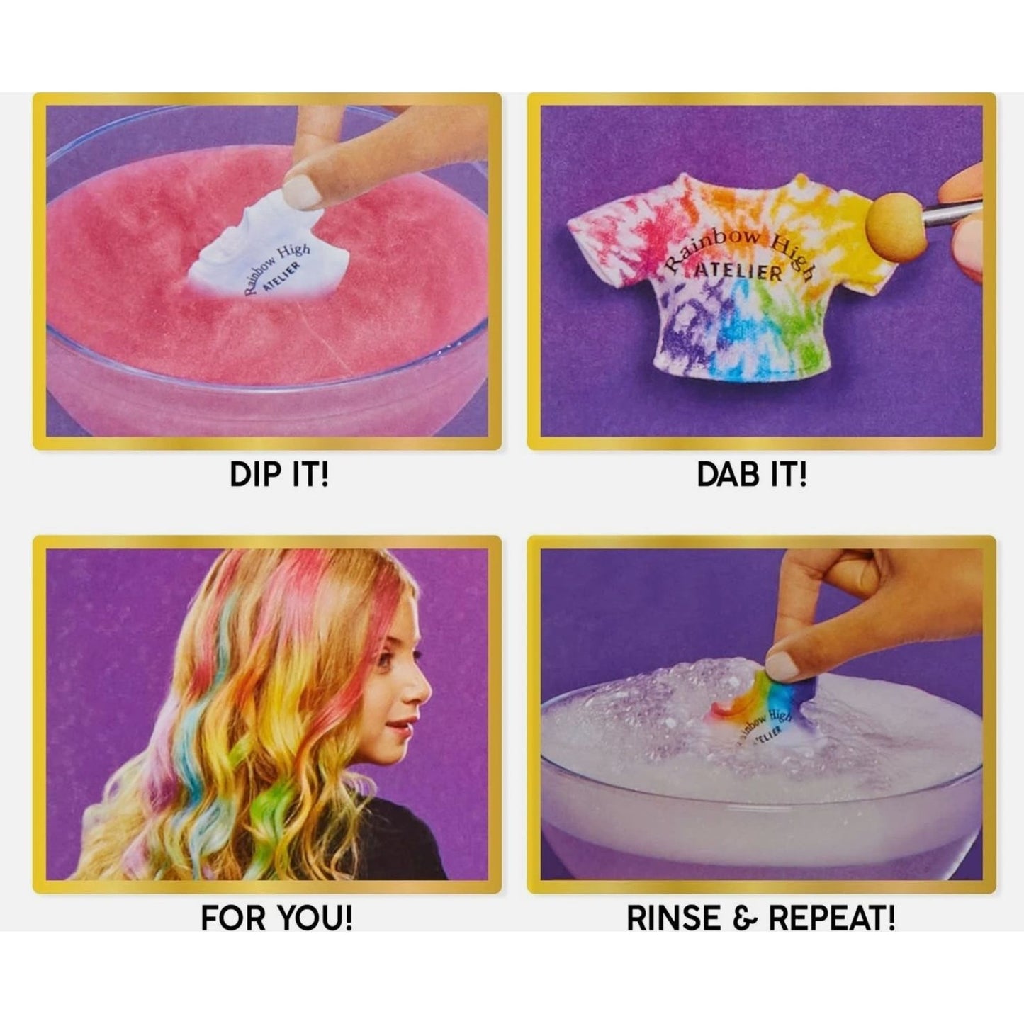 Rainbow High Watercolor & Create Doll Set With Tie-Dye Kit For Ages 4+