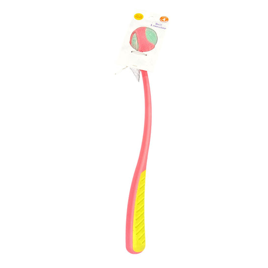 Ball Launcher With Rubber Handle For Dogs Pink/Yellow Handle With Multicolor Ball