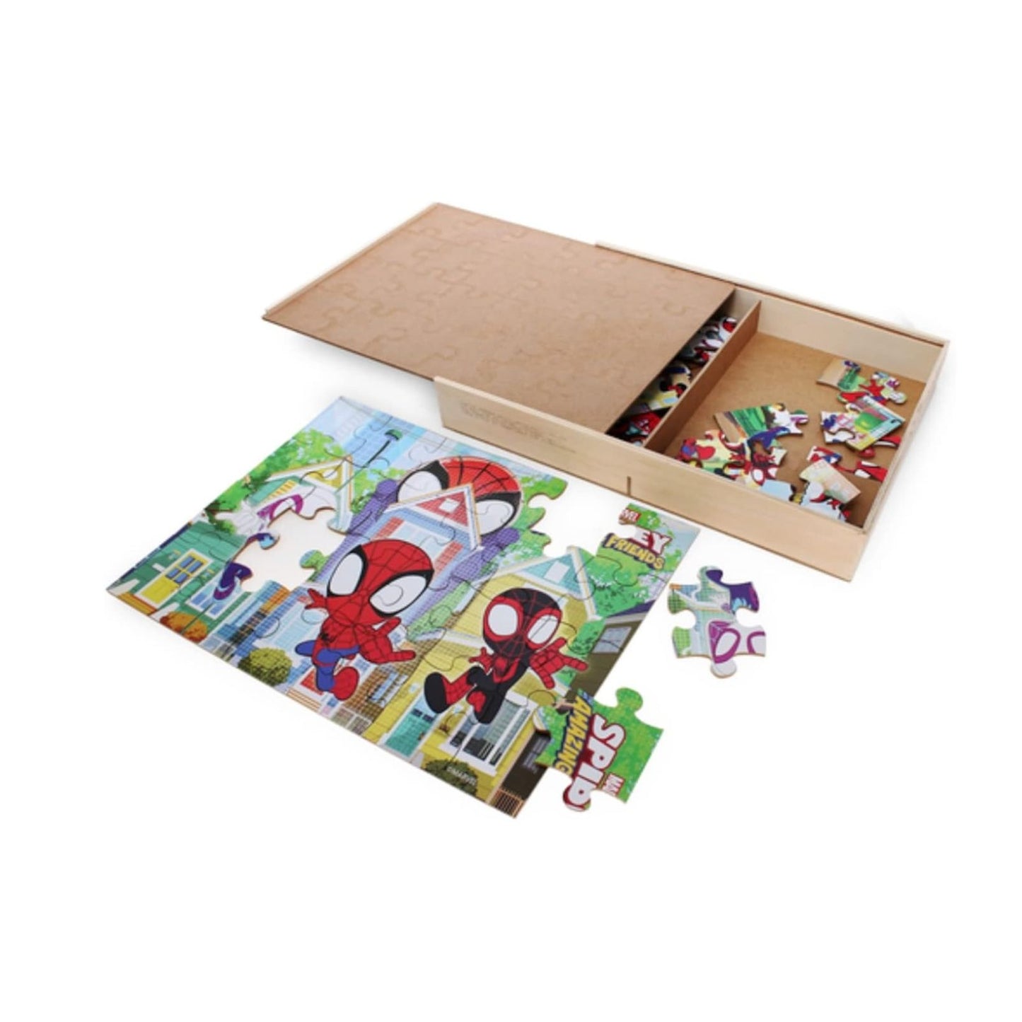Marvel Spidey And His Amazing Friends 5-Piece Wooden Puzzle Set For Kids Ages 4+