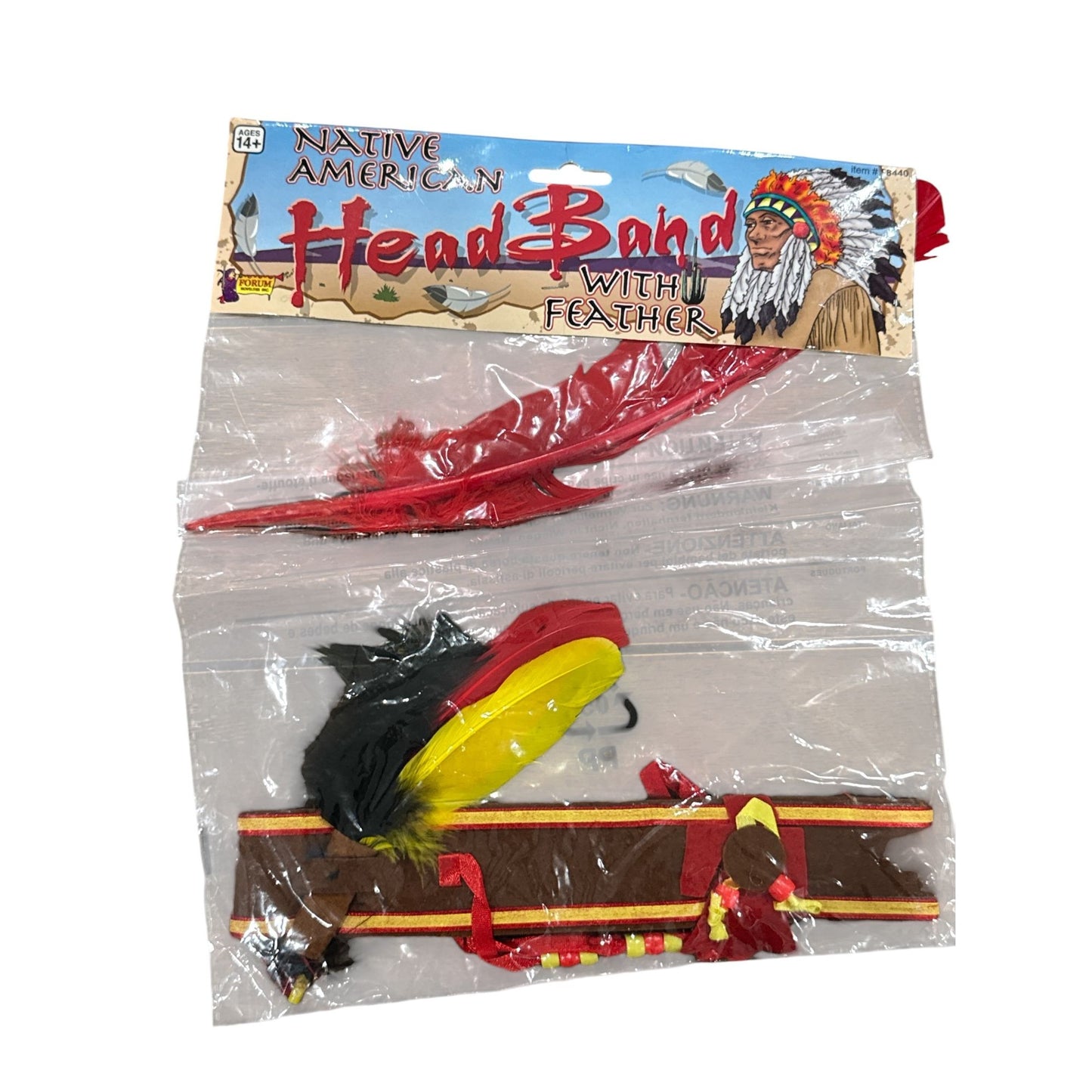 Native American-Themed Necklace & Headband Set With Feathers Costume Accessories Ages 8+/14+ Forum Novelties