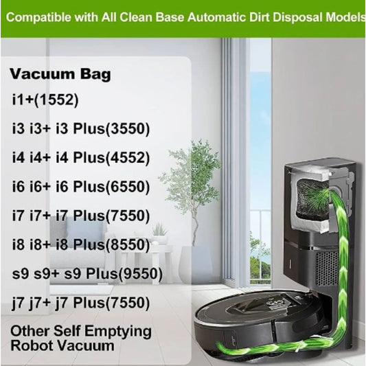 SET of 2 - (12 Pack)Vacuum Cleaner Dust Disposal Bags Compatible With iRobot Roomba