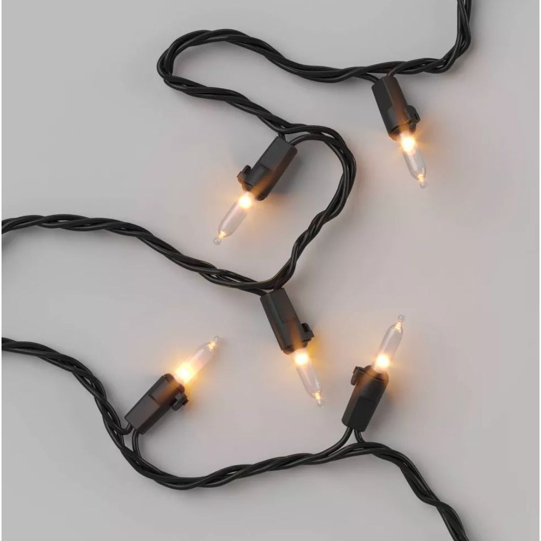 Threshold LED String Lights 21Ft Indoor/Outdoor Warm White - Black Wire Set Of 2