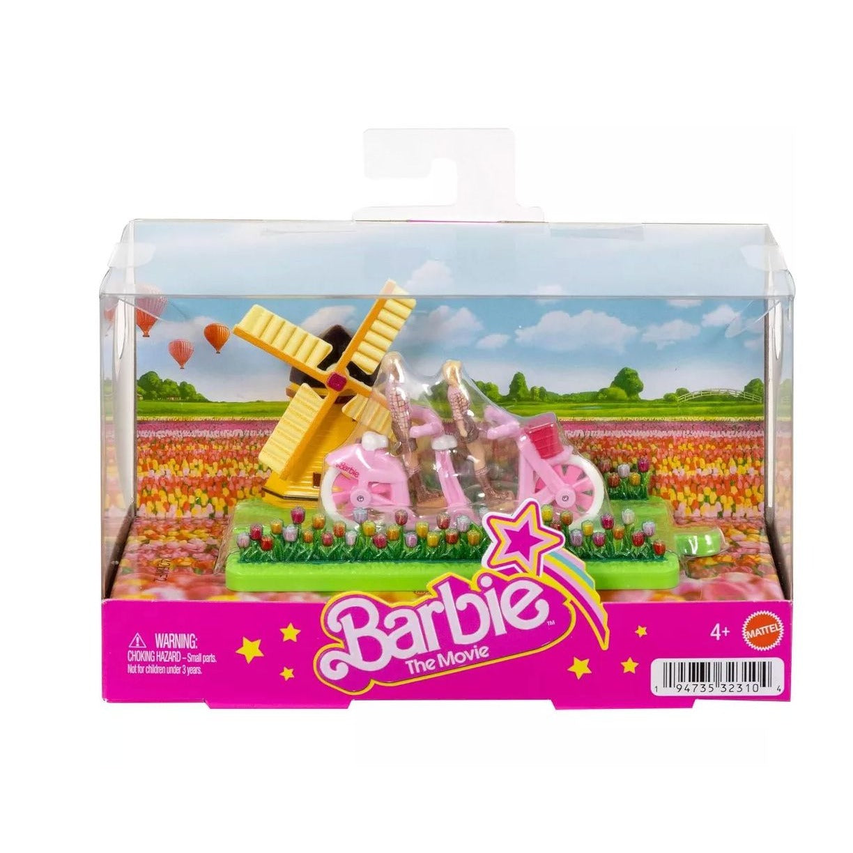 Barbie The Movie Windmill Scene Playset With Bikes & Figures 2 Inches Ages 4+ By Mattel