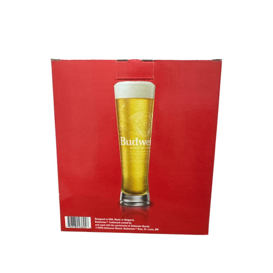 Budweiser Set Of Two 16oz Signature Glasses In Box For Beer Lovers & Collectors
