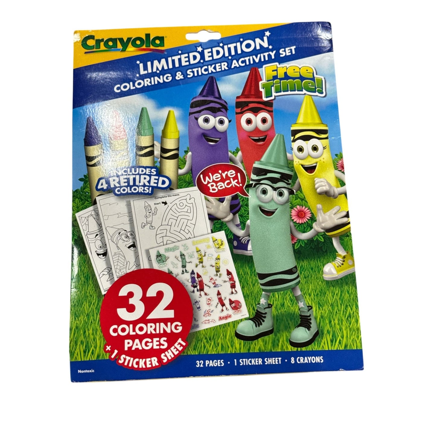 9 pcs. Mixed Kids Activity Books Set - Coloring Stickers Pre-K Learning & Scissor Skills - Includes Crayola Scholastic & Jumbo Books