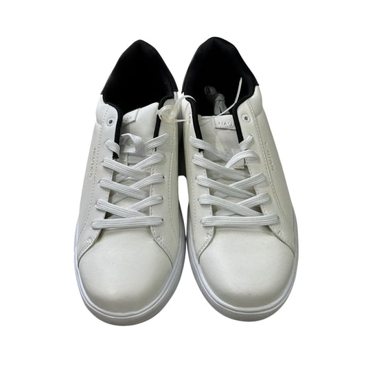 Nautica Mens White & Black Low-Top Sneakers With Lace-Up Closure Casual Design Size 13