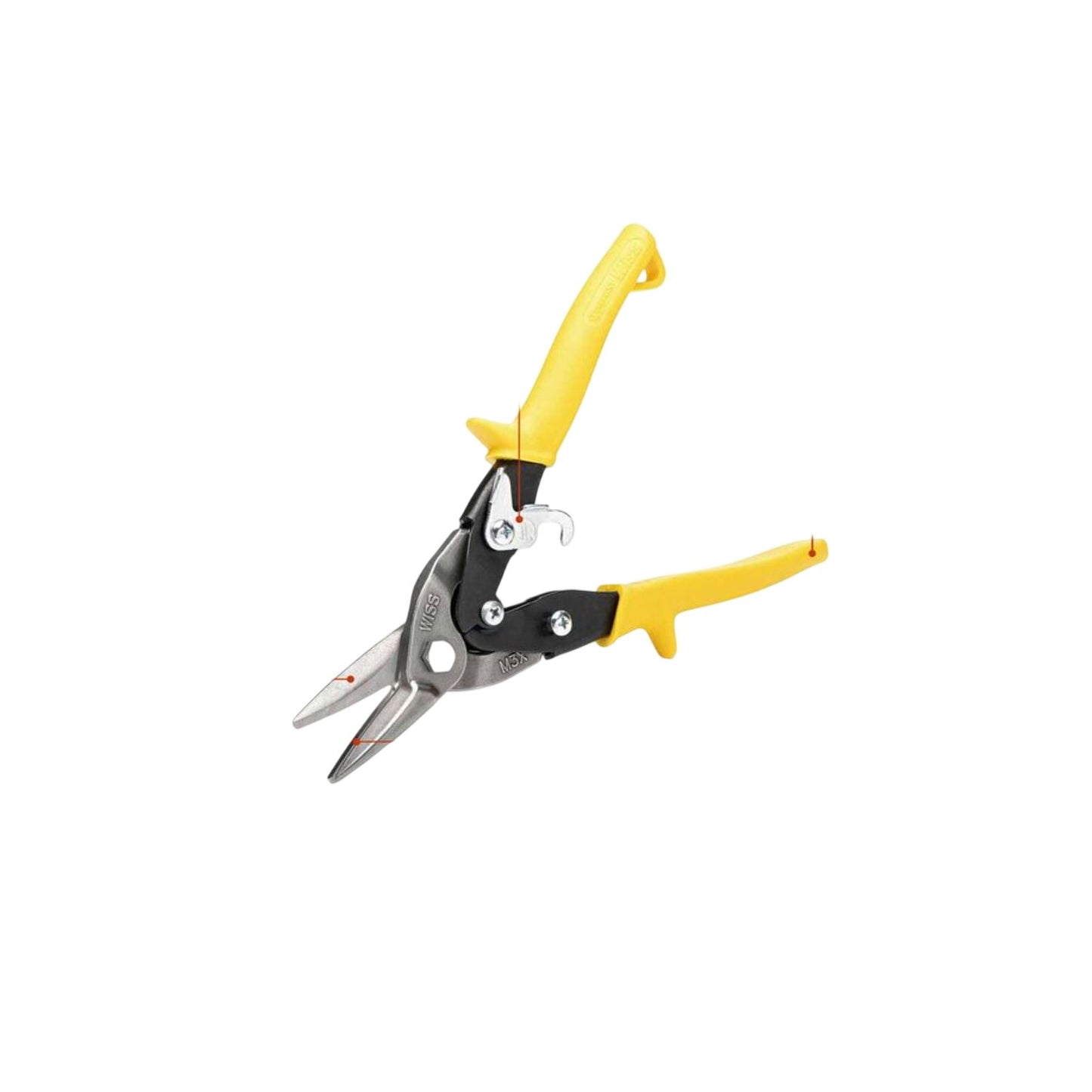 Crescent Aviation Snips With Yellow Ergonomic Handles For Cutting Sheet Metal