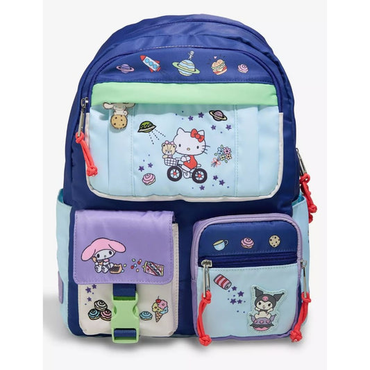Sanrio Hello Kitty & Friends Space Multi-Pocket Full-Size Backpack & Accessories Bundle Gift Set
