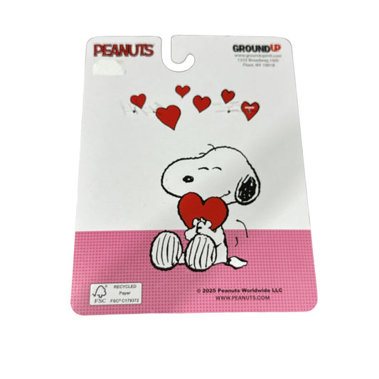 Peanuts Snoopy Women's Slippers Cupid Embroidery Cozy Fleece Red & White S/M