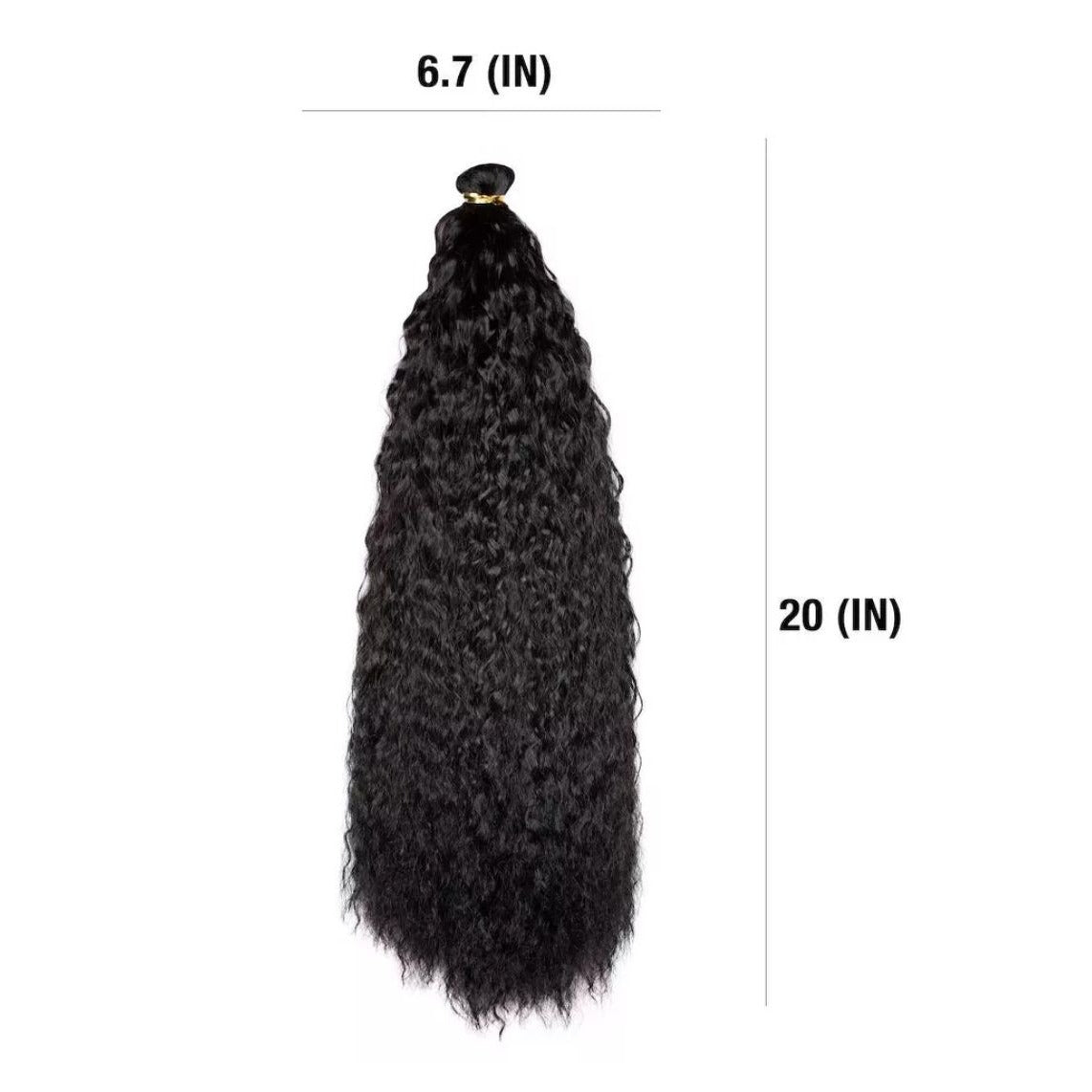 Darling Deep Wave Pony 20" Synthetic Hairpiece Color 1B Wrap Around Natural Luster Long-Lasting Protective Style