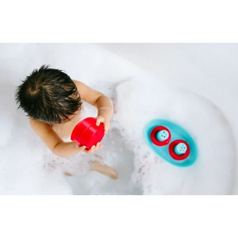 Ubbi Lighthouse Stacking Cups Bath Toy 6 Stackable Cups Dishwasher Safe Phthalate-Free 0M+