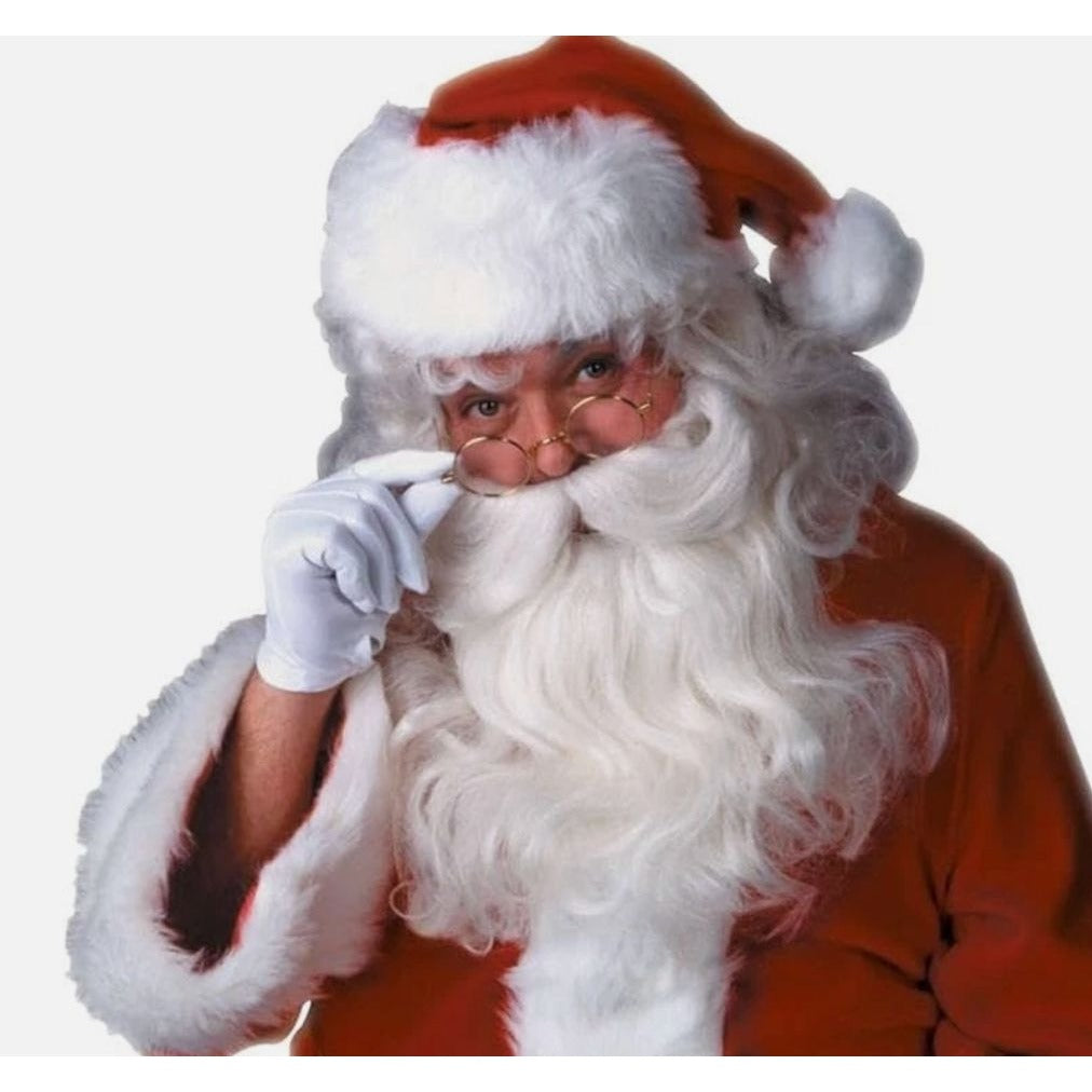 Round Santa Eyeglasses Costume Accessory For Adults & Teens Gold Frame